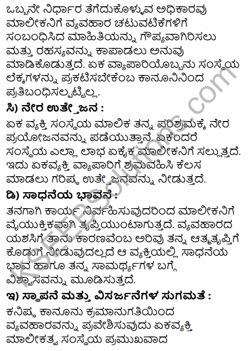 1st PUC Business Studies Question Bank Chapter 2 Forms of Business Organisation in Kannada 19
