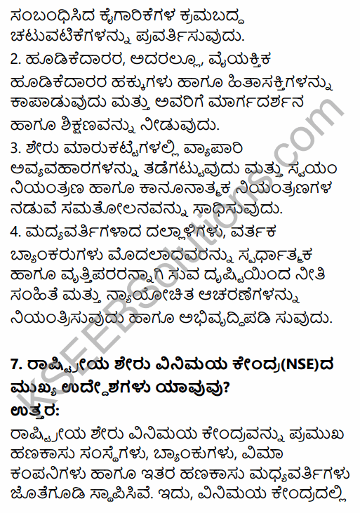 2nd PUC Business Studies Question Bank Chapter 10 Financial Market in Kannada 15