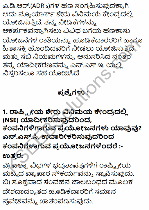 2nd PUC Business Studies Question Bank Chapter 10 Financial Market in Kannada 35
