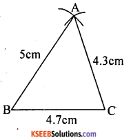 KSEEB Solutions for Class 8 Maths Chapter 12 Construction of Triangles Additional Questions 1