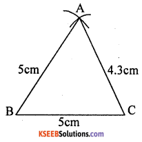 KSEEB Solutions for Class 8 Maths Chapter 12 Construction of Triangles Additional Questions 2