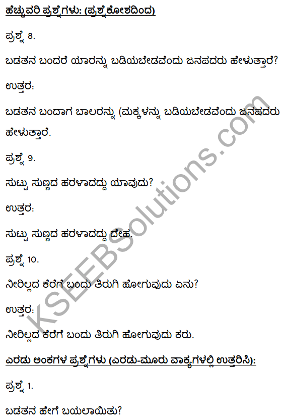 2nd PUC Kannada Textbook Answers Sahitya Sampada Chapter 6 Habbali Avara Rasaballi 12